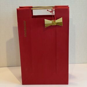 Starbucks Red Gift Bag with Gold Bow Accent Set of Two